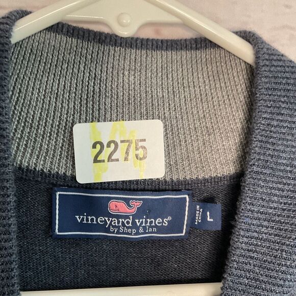 Vineyard Vines Sweater Mens Large Gray 1/4 Zip Pullover Sweatshirt Minimalist - Picture 3 of 8